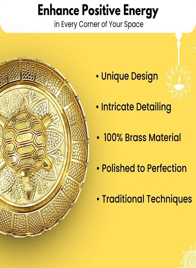 Plus Value Premium Handicraft Vastu Feng Shui Brass Tortoise Turtle with Plate [Career, Good Luck] - Image 5